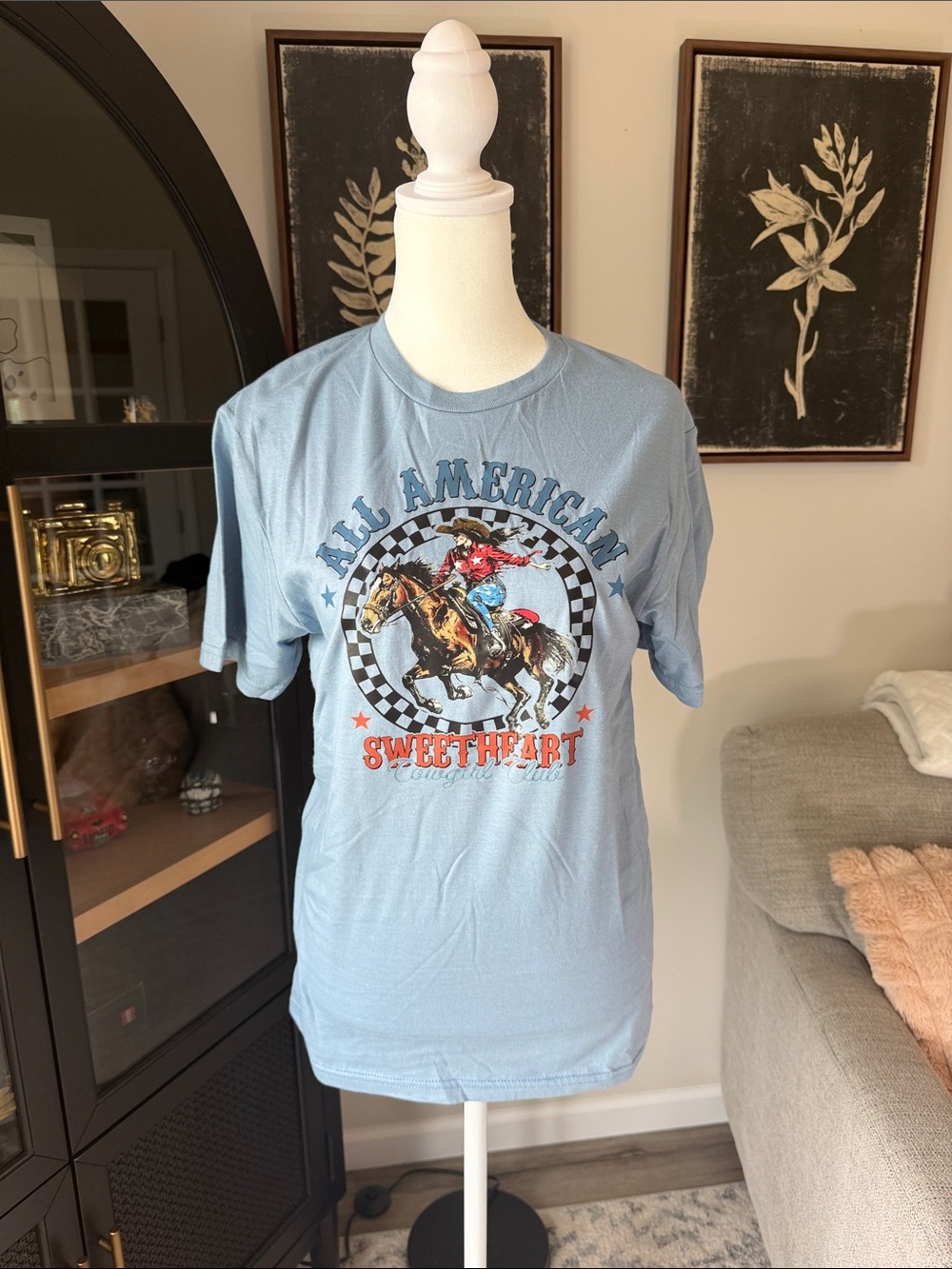 Gildan Light Blue 'All American Sweetheart' Graphic Short Sleeve Tee